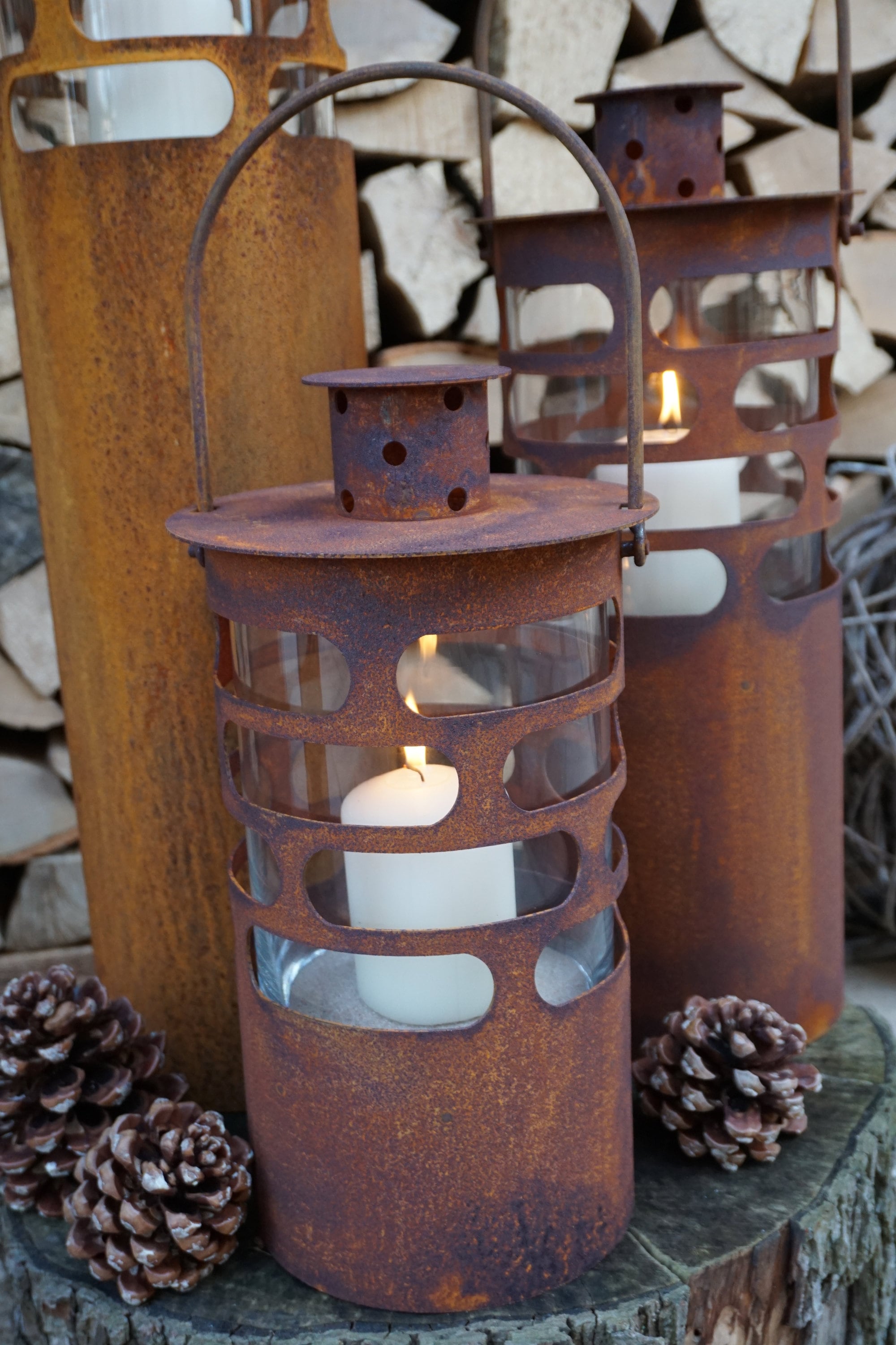 Elegantes Laterne Rost Outdoor Bilder