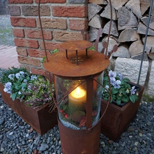 Patina lantern Bella garden decoration rustic rust image 3