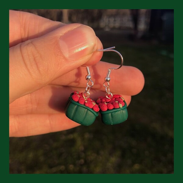 Flower Basket Enamel Earring- Limited Edition