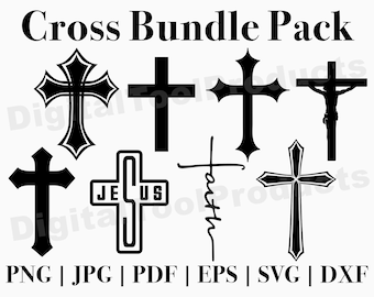 Cross SVG Bundle Pack | Cross Circuit Files | Christian Vector Files | Cross Vector Files | Svg, Png, Jpg, Pdf, Eps, Dxf Files