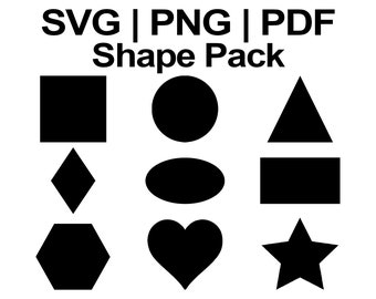 SVG Shapes | Svg Shape Vectors | PNG | PDF | Cricut Svg | Shape Package