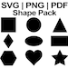 SVG Shapes Svg Shape Vectors PNG PDF Cricut Svg Etsy