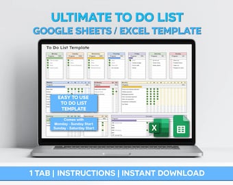 To-Do List Tracker: Google Sheets & Excel PDF (Digitaler Download)