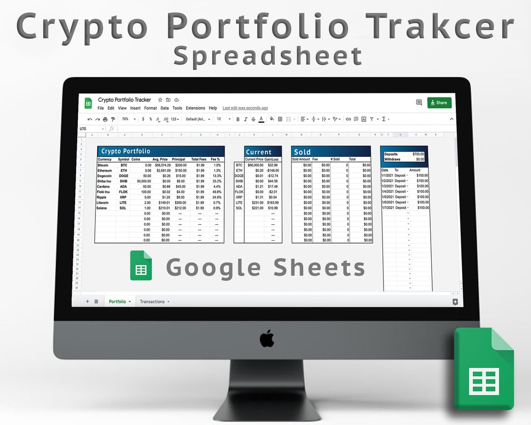 Crypto Portfolio Tracker | Cryptocurrency Spreadsheet | Google Sheets ...