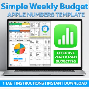 Weekly Budget Spreadsheet | Zero Based Budget | Paystub & Tax Tracker |Budgeting Template | Apple Numbers