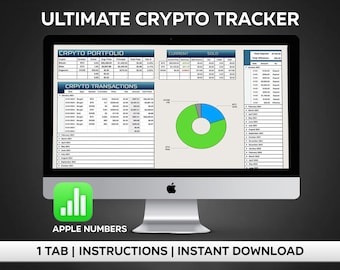 Crypto Tracker Template | Apple Numbers Spreadsheet | Ultimate Cryptocurrency Spreadsheet | Crypto Tracker Template | Crypto Portfolio