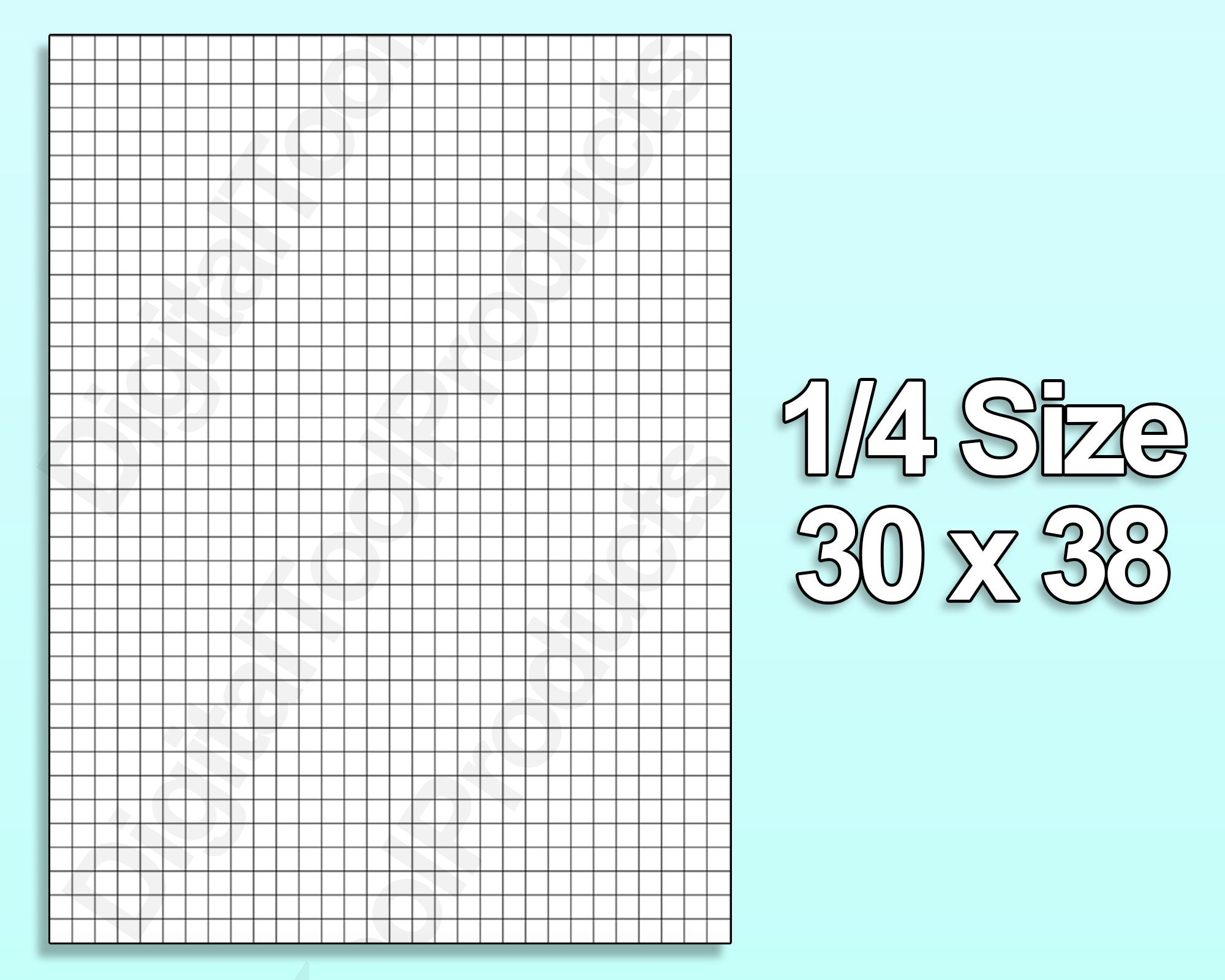 Graphing Paper | Printable PDF Package | 8 in X 10.5 in | 1/2, 1/4, 1/8 ...