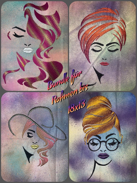 Stickdatei Bundle French Sisters für Rahmen 18x13 - Elton Kreativ Design