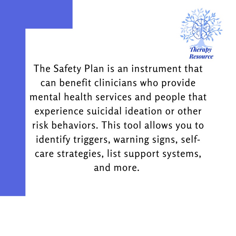 Safety Plan Printable PDF Mental Health Counseling and - Etsy México