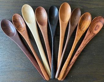 12" Premium Rustic Handmade Wooden Spoons, Saute Spoons, Roux Spoons, Kitchen Spoons - Handcarved in Fine and Exotic Hardwood
