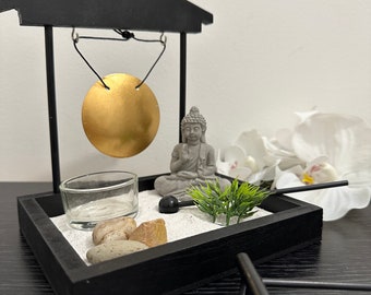 Buddha Zen Garden Display | Tranquil Home Decor | Meditation Space Decor