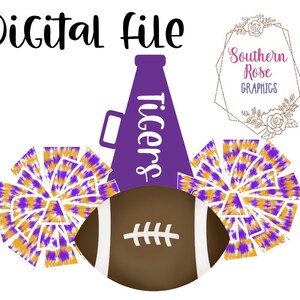 Tiger Football Tye Dye PNG Digital File