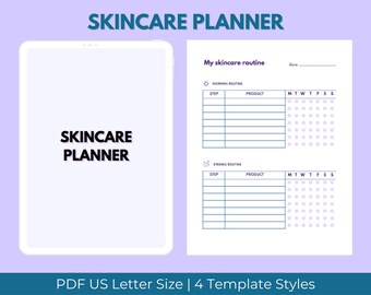 Skincare Planner, Skincare Journal, Skincare Routine, Beauty Planner, Skincare Calendar, Skincare Tracker