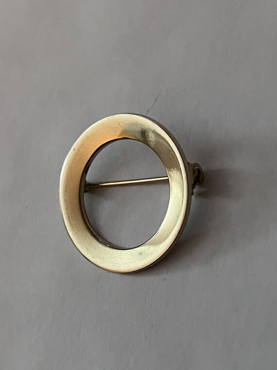 Vintage Classic Open Circle Pin Gold Tone Career … - image 6