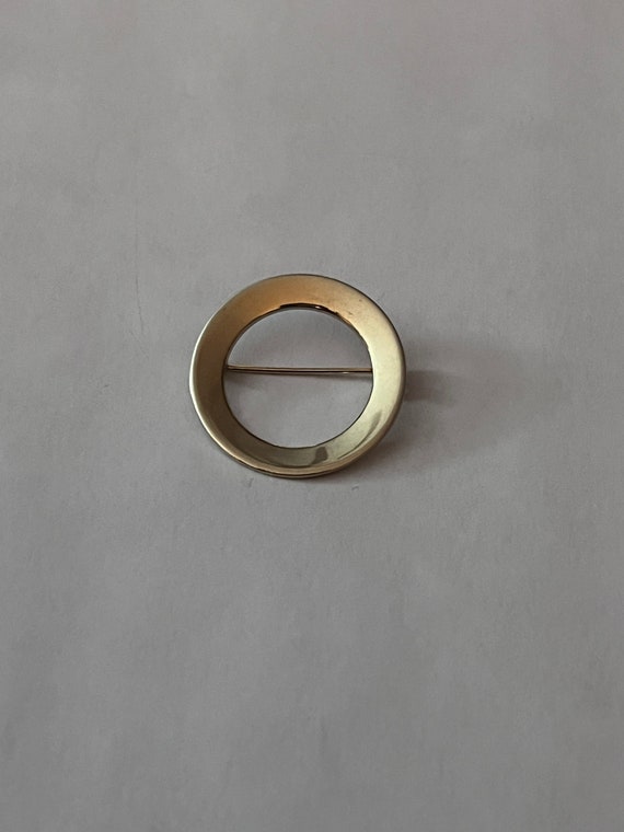 Vintage Classic Open Circle Pin Gold Tone Career … - image 7