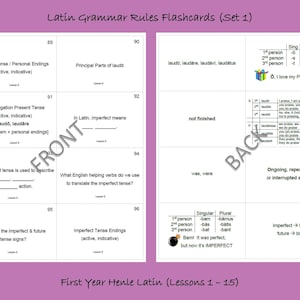 Henle Latin Grammar Rules Flashcards Bundle (Sets 1-3)