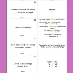 Latin Grammar Rules Booklet (First & Second Year Henle)