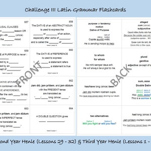 Third Year Henle Latin Grammar Rules Flashcards (Set 5)