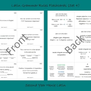 Second Year Henle Latin Grammar Rules Flashcards (Set 4)