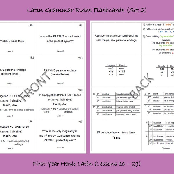 Challenge B Henle Latin Grammar Rules (Flashcards)