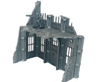 Medium Gothic Building, Ruin F - Gothic Ruined Building, Sector Imperials, Wargame Tabletop Miniatures 28-32mm