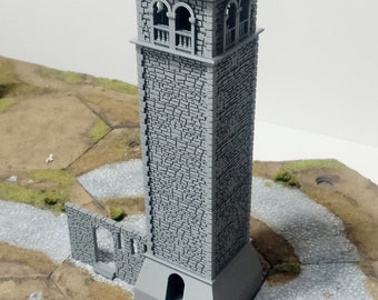 Tower + Town Square - Kellys Heroes Film Set, Clermont, France - Western Front WWII,  Available in 15mm/H0/20mm/28mm/35mm, Vietnam War