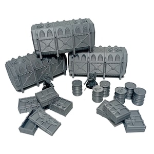 Crates Set - Industrial Scatter Terrain for 28-32mm Tabletop Terrain, Sector Mechanicus,  Zone Mortalis, Necromunda, Space Hulk Style 40k