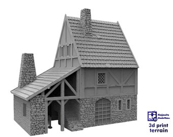 Medieval Forge Stone/Timber - Medieval Tabletop and Modeling, Diorama Model Medieval, Medieval Terrain, Euorpean Terrain,