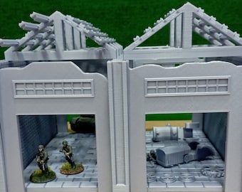Modular Fabrikruine - Ostfront - 2.WK - 6 mm/10 mm/12 mm 15 mm/H0/20 mm/28 mm/32 mm/35 mm/40 mm/50 mm/60 mm