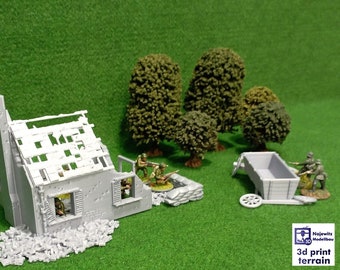 Petit paquet Normandie WWII - Miniatures de terrain imprimées en 3D pour le jeu de guerre sur table, modèle diroama, terrain imprimé en 3D WWII,