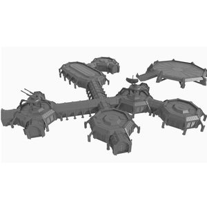 Anphelion Base Replica - Landing Platform, Modules, Large Warehouse, Turrets. Anphelion Terrain Base 40K
