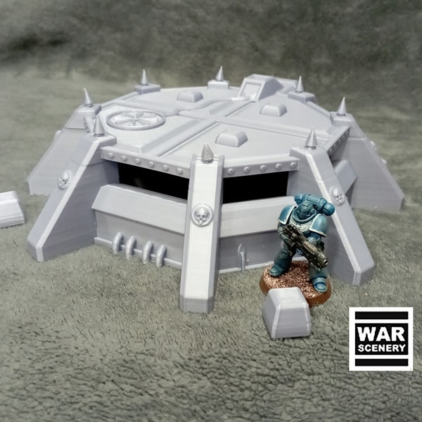 Infantry Bunker 3D Printed terrain model for tabletop wargames, bunker scifi scenography, 28mm Miniature wargames, 3D Printed Terrain