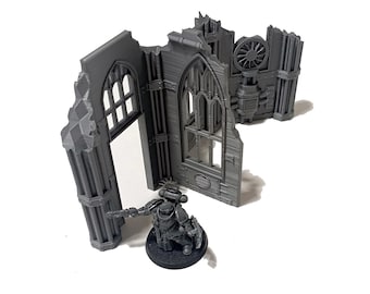 Gothic Ruin 3D - Printed terrain model for tabletop wargames, Scifi Scenography, 28mm Miniature wargames, 3D Printed Terrain