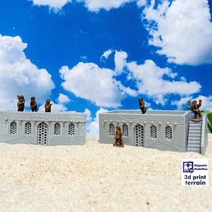 Desert Village Buildings -  Medium desert house, Model A, [2x], 3D Printed Terrain for Tabletop Games & Dioramas, 1/100, 1/72, 1/87, 1/56