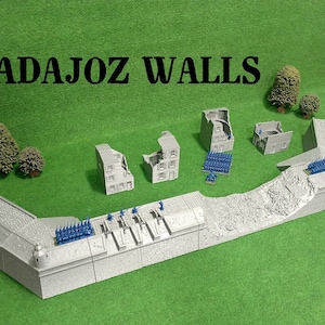 Badajoz Walls - Printed terrain model for tabletop wargames, historical secenics, 3D Printed Terrain WWII, 15-20- 28mm