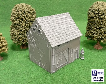 Rural Building Shed - 15mm, H0, 20mm, 28mm, 35mm Terrain, Tabletop Wargames, Historical Dioramas, 3D Printed Terrain WWII