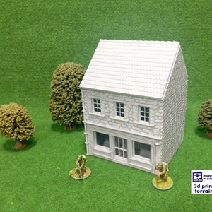 Normandy Town, Stone Shop 6 - 15mm, H0, 20mm, 28mm, 35mm Terrain, Tabletop Wargames, Historical Dioramas, 3D Printed Terrain WWII