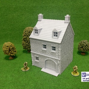 Normandy Town, Stone Shed  - 15mm, H0, 20mm, 28mm, 35mm Terrain, Tabletop Wargames, Historical Dioramas, 3D Printed Terrain WWII