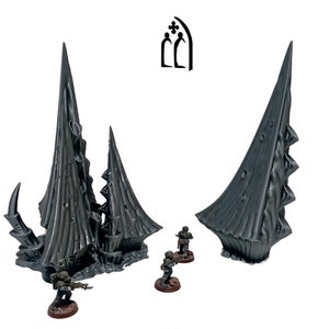 Spore Vents, 2 Pieces - Tulipa Infested Planet, Tyranid Terrain, Alien Terrain, Sci- Fi Alien Scenery Terrain, 28mm/32mm Miniature Wargames