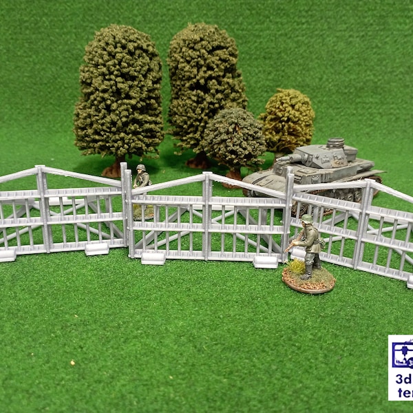 Belgic Gate [3x] - 3D Printed WWII, Obstacles WWII, Normandy Beach, D-DAY, Miniature Wargames 15-20-28 mm