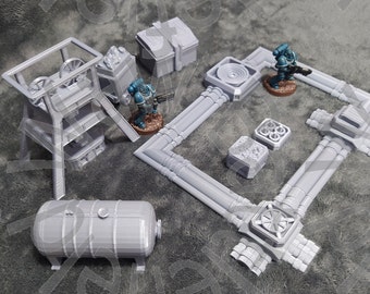 Mining Facility - 3D Printed terrain model for tabletop wargames, Warhammer 40K Scenography, 28mm Miniature wargames, 3D Printed Terrain