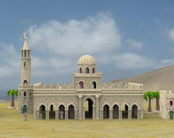 Mosque, Available in 3 versions - Colonial Period Europe North/South Africa Dioramas, Available in 15mm/H0/20mm/28mm/35mm, 3D Print Terrain