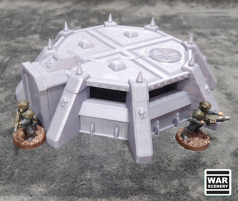 Modèle de terrain imprimé en 3D Bunker d'infanterie pour wargames de table, scénographie scifi de bunker, wargames miniatures de 28 mm, terrain imprimé en 3D image 6