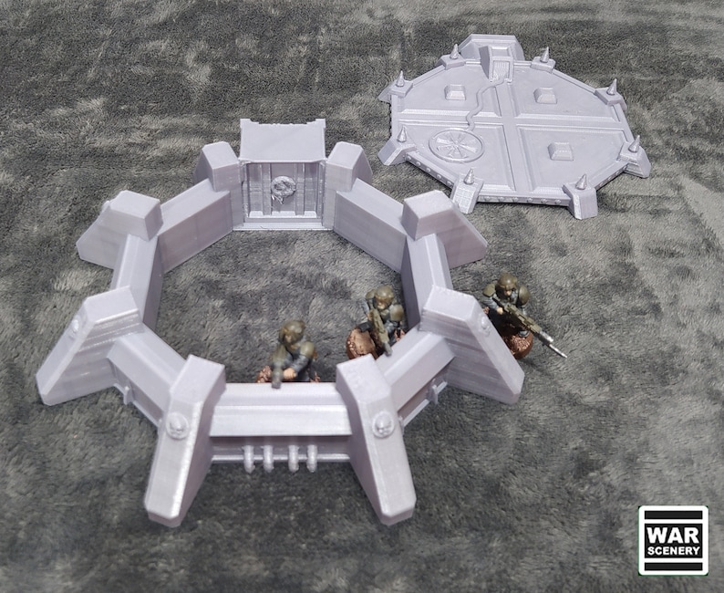 Modèle de terrain imprimé en 3D Bunker d'infanterie pour wargames de table, scénographie scifi de bunker, wargames miniatures de 28 mm, terrain imprimé en 3D image 9