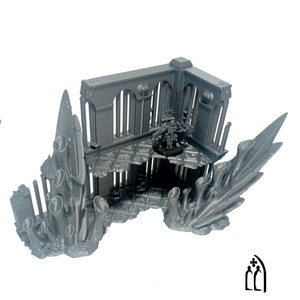 Corner Ruin A, 2 Story - Tulipa Infested Planet, Tyranid Terrain, Alien Terrain, Sci- Fi Alien Scenery Terrain, 28mm/32mm Miniature Wargames