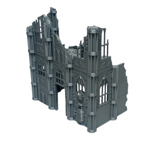 Large Gothic Ruin, Ruin M - Gothic Ruined Building, Sector Imperials, Wargame Tabletop Miniatures 28-32mm, 40K