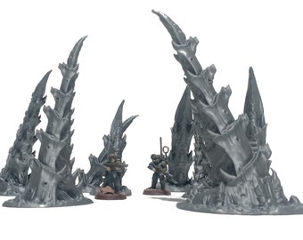 Infested Terrain Pack 1, 8 Pieces - Tyranid Terrain, Alien Terrain, Sci- Fi Alien Scenery Terrain, 28mm/32mm Scale