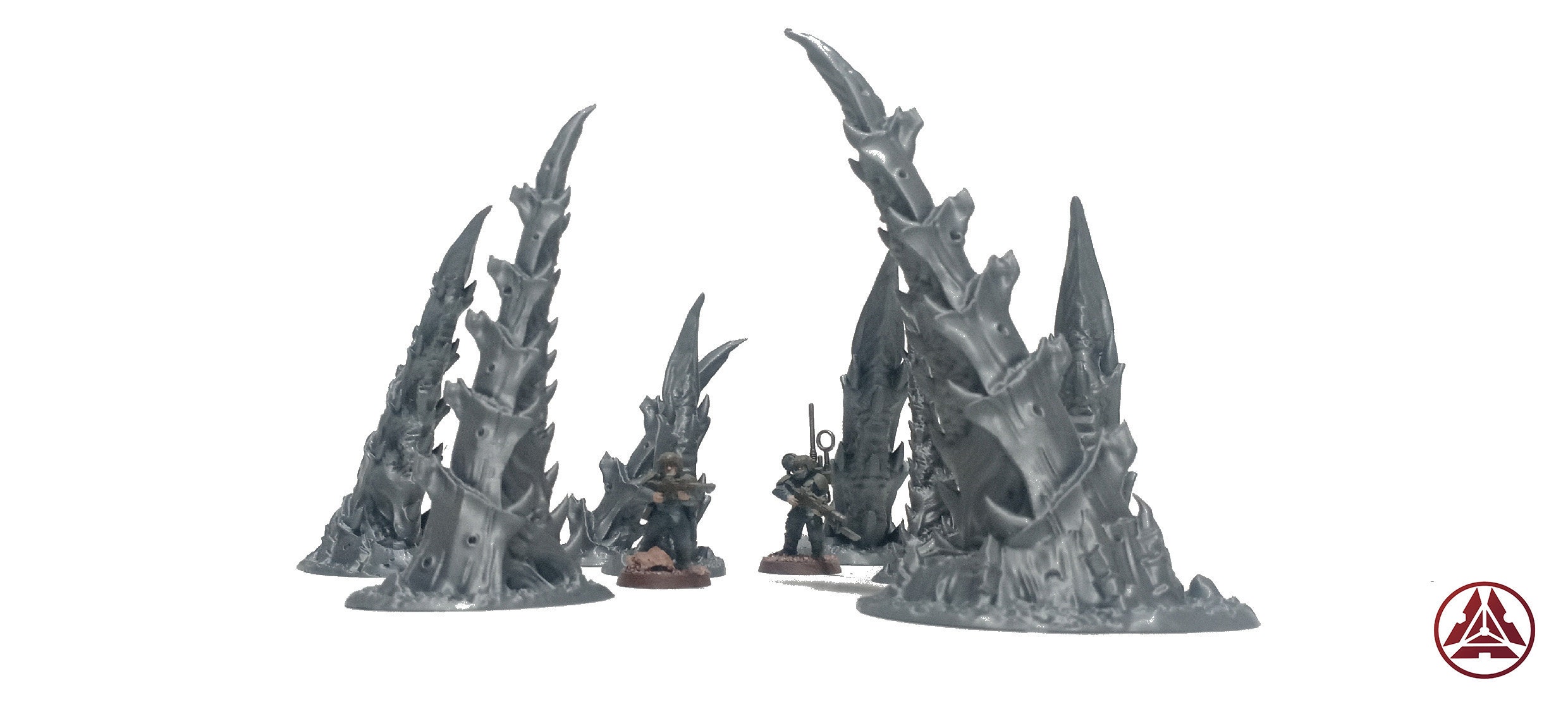 Infested Terrain Pack 1, 8 Pieces - Tyranid Terrain, Alien Terrain, Sci- Fi Alien Scenery Terrain, 28mm/32mm Scale