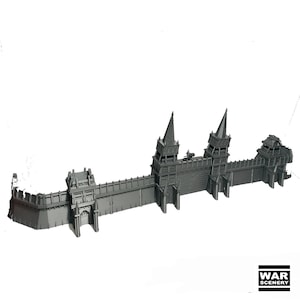 The Fortress Wall - Apocalypse Terrain - SciFi Terrain - War Scenery -Role Playing Board Games - Available in 28mm/35mm/40mm/The Forge World