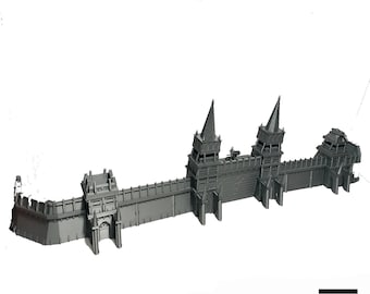 The Fortress Wall - Apocalypse Terrain - SciFi Terrain - War Scenery -Role Playing Board Games - Available in 28mm/35mm/40mm/The Forge World